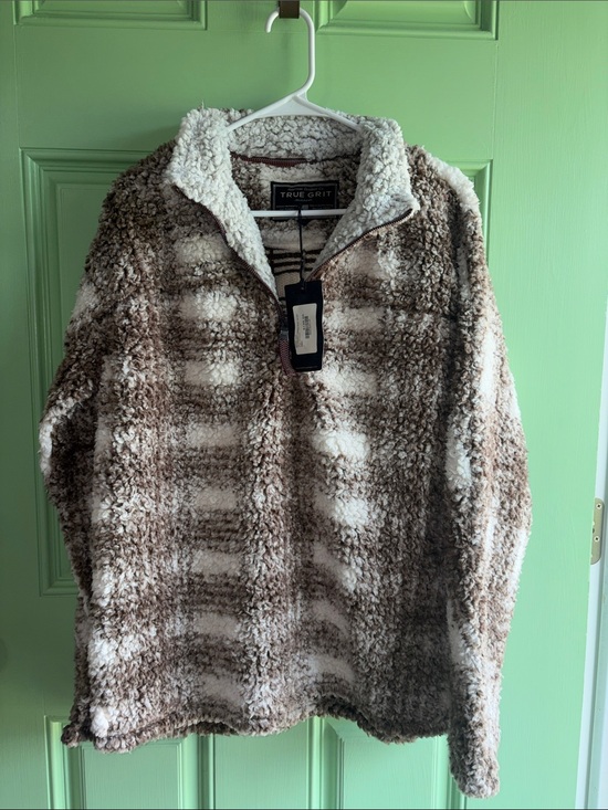 True Grit Jackets & Blazers - NWT True Grit Plaid Brown Pullover Jacket - Women’s Size Medium